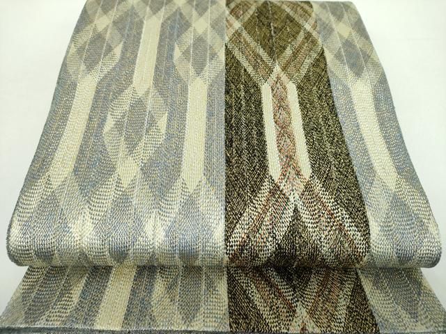 平和屋着物●全通柄袋帯　組織　変わり間道　金糸　正絹　逸品　DABA1308ps 平和屋着物○全通柄袋帯 組織 変わり間道 金糸 正絹 逸品 DABA1308ps