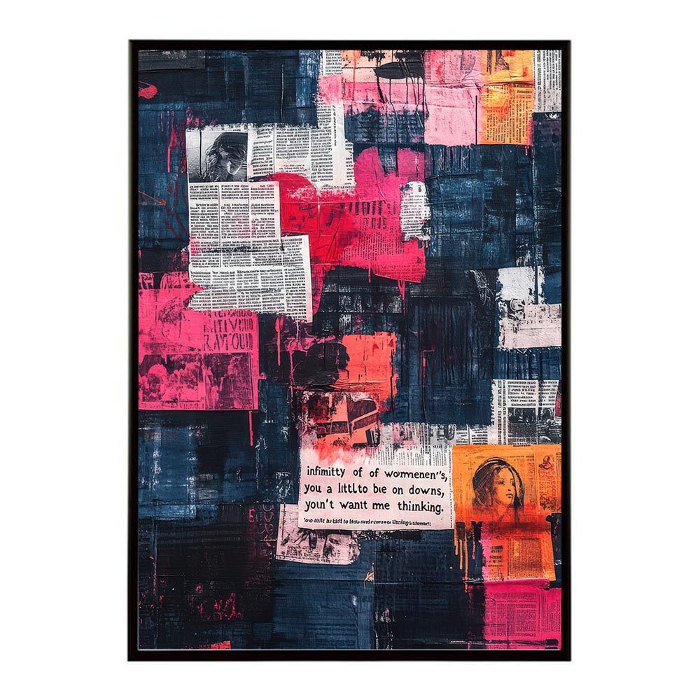 B4サイズ（約25x36cm）】【lh-poster-10348】コラージュ 新聞 雑誌