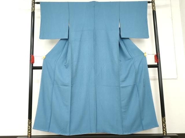 平和屋着物 世界的友禅作家 千地泰弘 色無地 花唐草地紋 露草色 正絹 cs