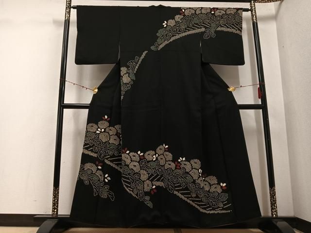 平和屋着物●訪問着　絞り　草花文　黒地　正絹　逸品　AABE2547ph 平和屋着物○訪問着 絞り 草花文 黒地 正絹 逸品 AABE2573ph - メルカリ