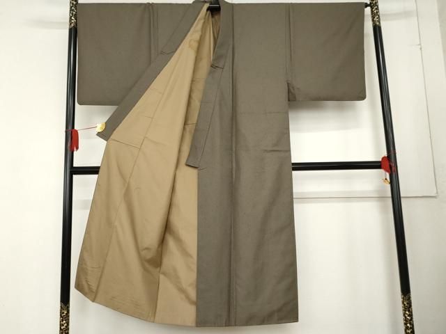 平和屋着物 男性 お召 アンサンブル 亀甲柄 正絹 cs