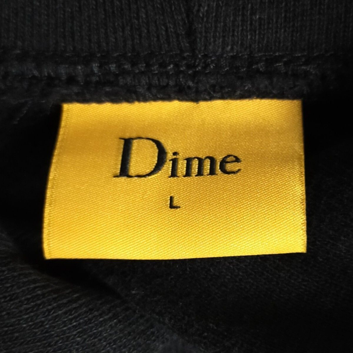 希少】Dime ダイム パーカー L 黒 ブラック 刺繍ロゴ センターロゴ