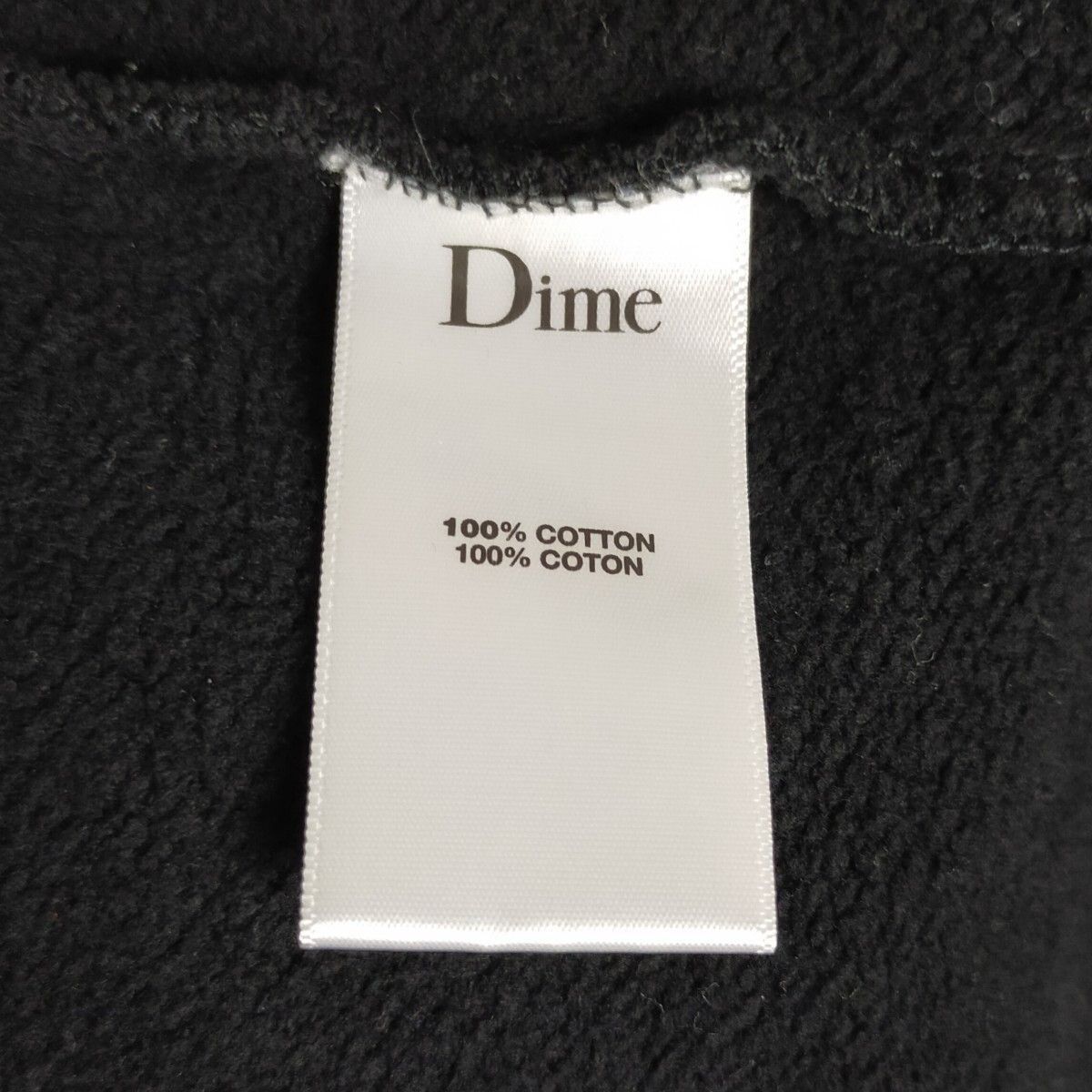 希少】Dime ダイム パーカー L 黒 ブラック 刺繍ロゴ センターロゴ