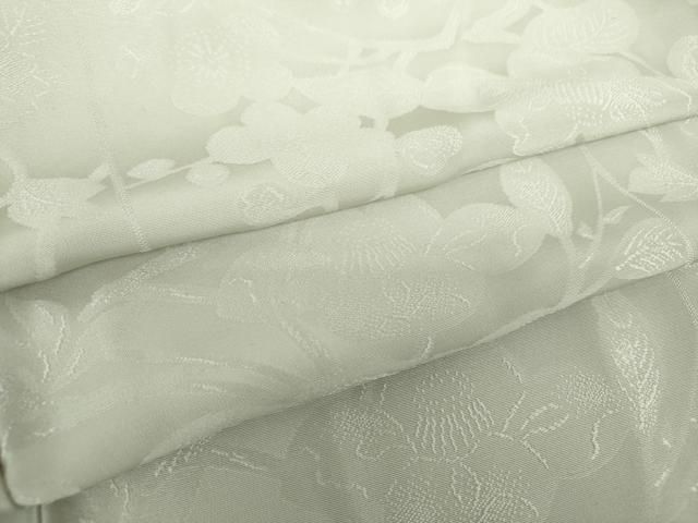 平和屋着物●上質な色無地 枝花地紋 薄雲鼠色 正絹 ps