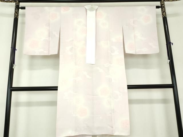 平和屋着物●上質な長襦袢 袷 半衿刺繍 舞梅 雲取り菊地紋 暈し染め 正絹 ps