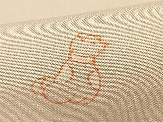  平和屋着物●長襦袢 無双仕立て 犬 正絹 fy 長襦袢 長襦袢 半襦袢