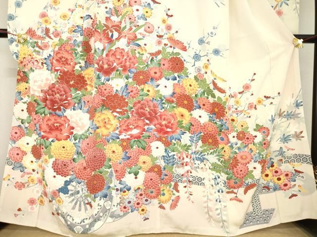 平和屋着物○豪華振袖 友禅 花車文 正絹 逸品 AABE2070ck - メルカリ