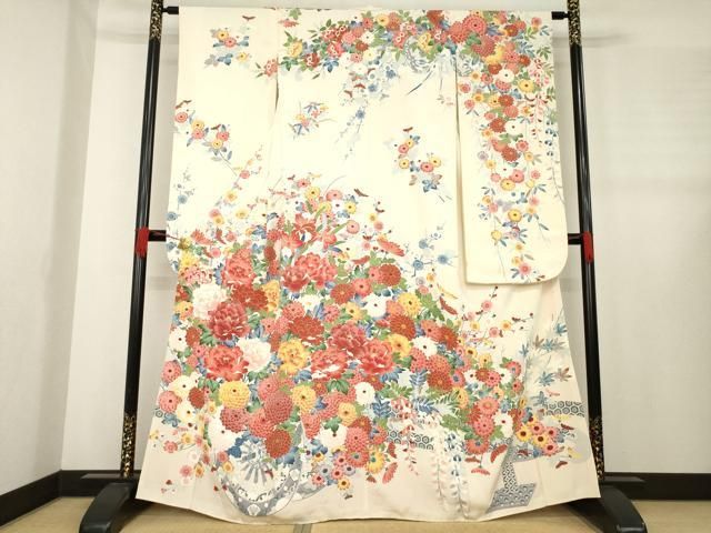 平和屋着物●豪華振袖　友禅　花車文　正絹　逸品　AABE2070ck 平和屋着物○豪華振袖 友禅 花車文 正絹 逸品 AABE2070ck - メルカリ