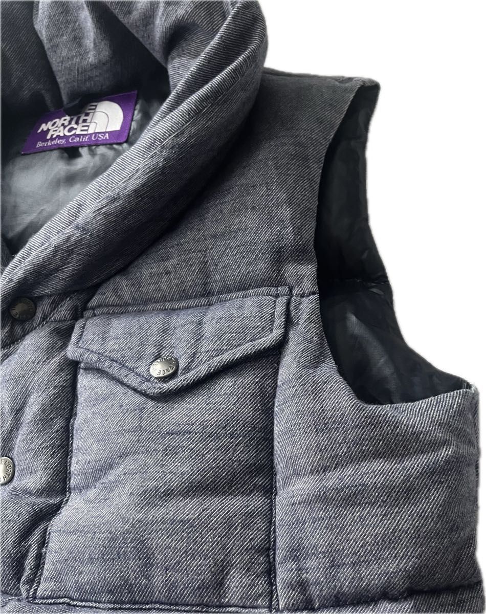 THE NORTH FACE PURPLE LABEL ノースフェイス ダウンベスト M デニム調 ND 2089 N 光電子 肉厚 ベスト トップス メンズ