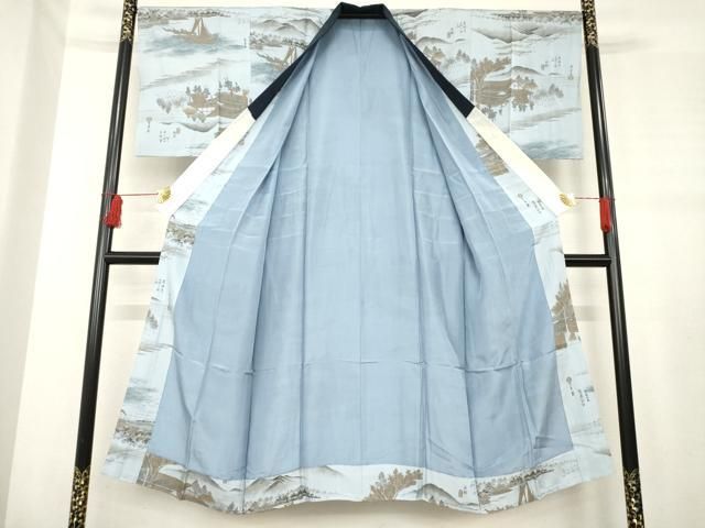 平和屋着物○男性 紬 アンサンブル 長襦袢(袷)セット 褐返し色 正絹