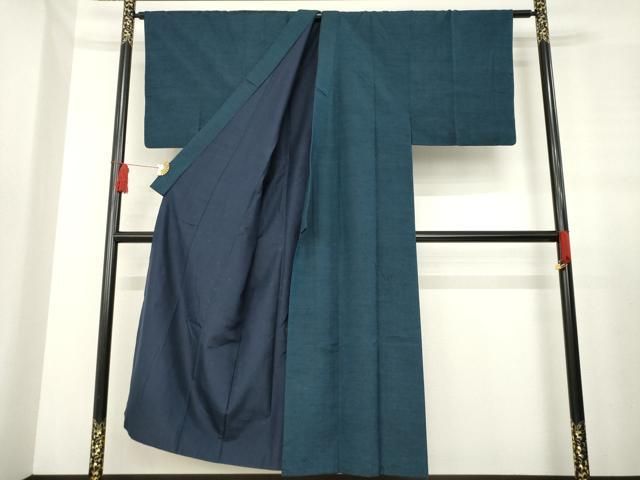 平和屋着物 男性 紬 アンサンブル 長襦袢 袷 セット 褐返し色 正絹 ck