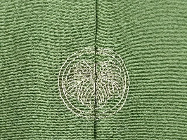  平和屋着物 上質な色無地 作家物 麹塵色 紫陽花ちりめん 反端付き 正絹 ck 色無地 着物