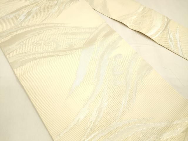 平和屋着物＊夏物　九寸名古屋帯　流水文　銀糸　正絹　逸品　DABA0486cm 平和屋着物＊夏物 九寸名古屋帯 流水文 銀糸 正絹 逸品 DABA0486cm