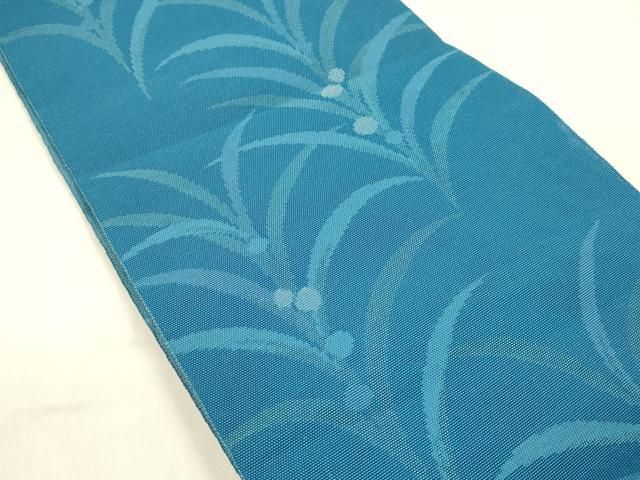 平和屋着物＊夏物　八寸名古屋帯　草葉文　銀糸　DABA0489cm 平和屋着物＊夏物 八寸名古屋帯 草葉文 銀糸 DABA0489cm