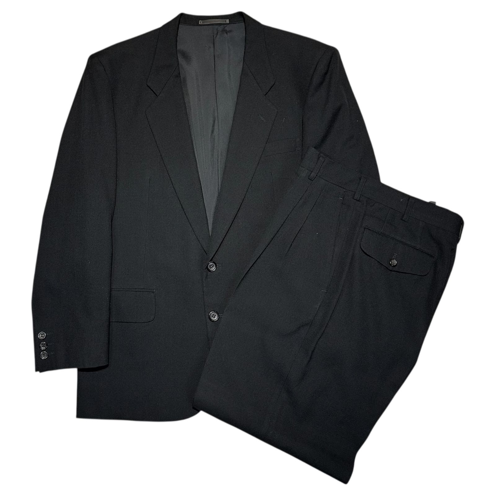 川久保期 80s ダブル コムデギャルソンオム スーツ セットアップ ブラック COMME des GARCONS HOMME(コムデギャルソンオム) 80's 本人期 ウール