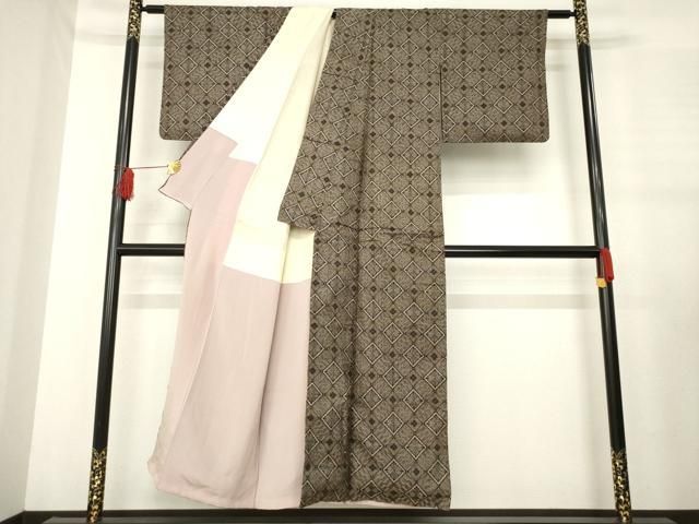 平和屋着物 男性 本場大島紬 龍郷絣 アンサンブル 花菱文 正絹 ck