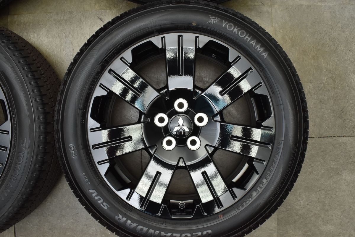  製 新車外し品 ミツビシ デリカD 5 シャモニー 18 in 7 J 38 PCD 114 3 ヨコハマ ジオランダー G 055 225 55 R バリ溝 18インチ タイヤ ホイールセット