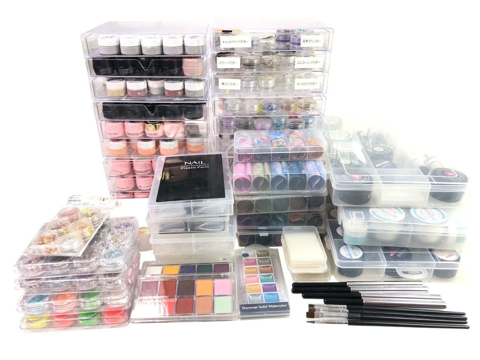 ジェルネイルセット 大量 あり ラメ キット ネイルチップ 転写シート ジェル