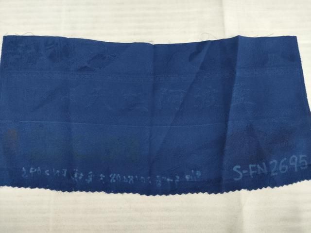 平和屋着物○長襦袢 無双仕立て 人物風景地紋 天然阿波藍染 濃藍色