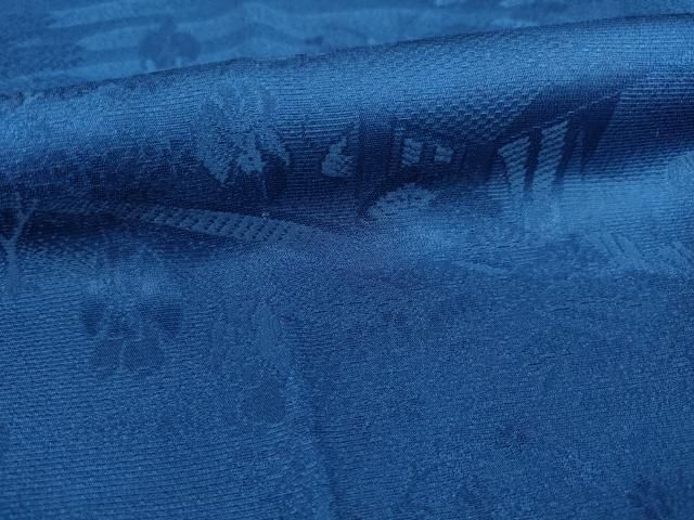 平和屋着物 長襦袢 無双仕立て 人物風景地紋 天然阿波藍染 濃藍色 丹後ちりめん 反端付き 正絹 ck オケージョン ジーンズ