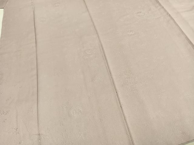  平和屋着物 上質な色無地 吉祥花地紋 薄柿色 正絹 fy 色無地 着物