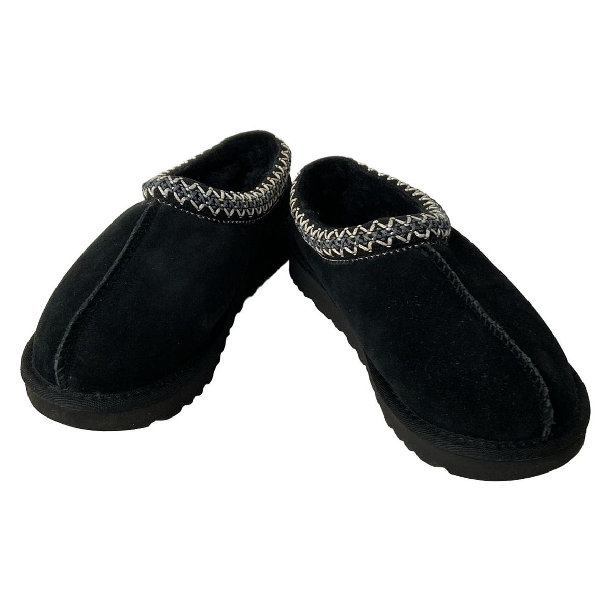 UGG アグ スリッポン 23 レディース タスマン 5955 黒×白×ブルーグレー ムートン