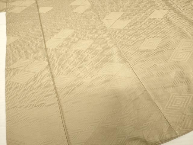  平和屋着物 上質な色無地 菱繋ぎ地紋 空五倍子色 正絹 ck 色無地 着物