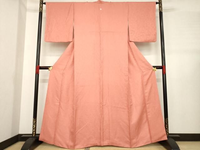 平和屋着物●上質な色無地 真赭色 正絹 ck