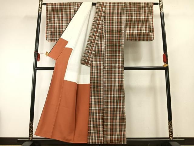 平和屋着物○上質な紬 格子 正絹 逸品 未使用 AABE1615fy - メルカリ