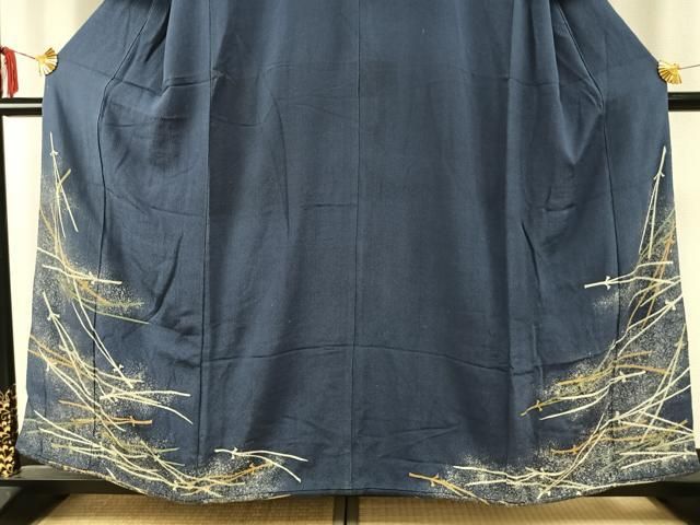  平和屋着物 アンティーク 大正ロマン 色留袖 松葉 金糸 鬼しぼ縮緬 正絹 fy その他 着物 浴衣