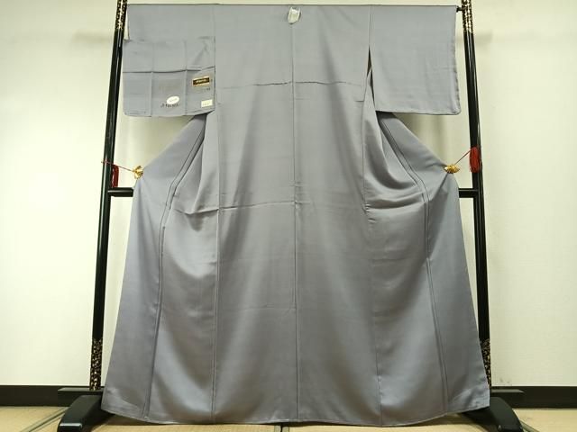 平和屋着物●上質な色無地 寿光織 暁鼠色 みさ和好み 反端付き 正絹 ♥ fy