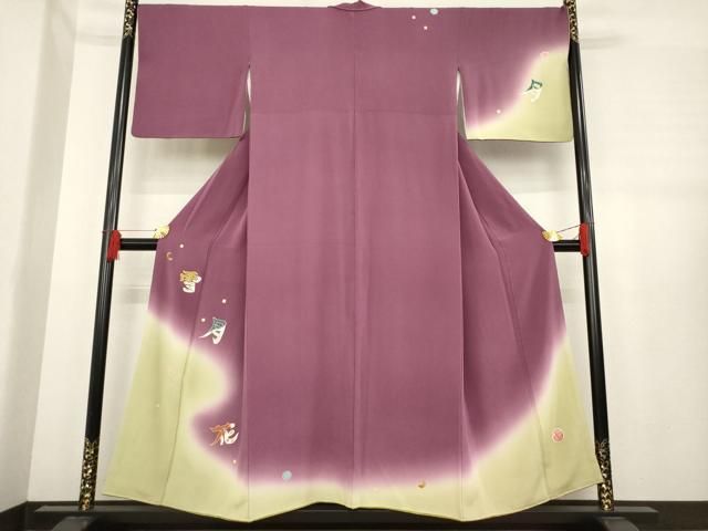 平和屋着物●人形作家・ホリヒロシ　訪問着　駒刺繍　雪月華　暈し染め　金彩　正絹　逸品　AABE3403ck 平和屋着物○人形作家・ホリヒロシ 訪問着 駒刺繍 雪月華 暈し染め