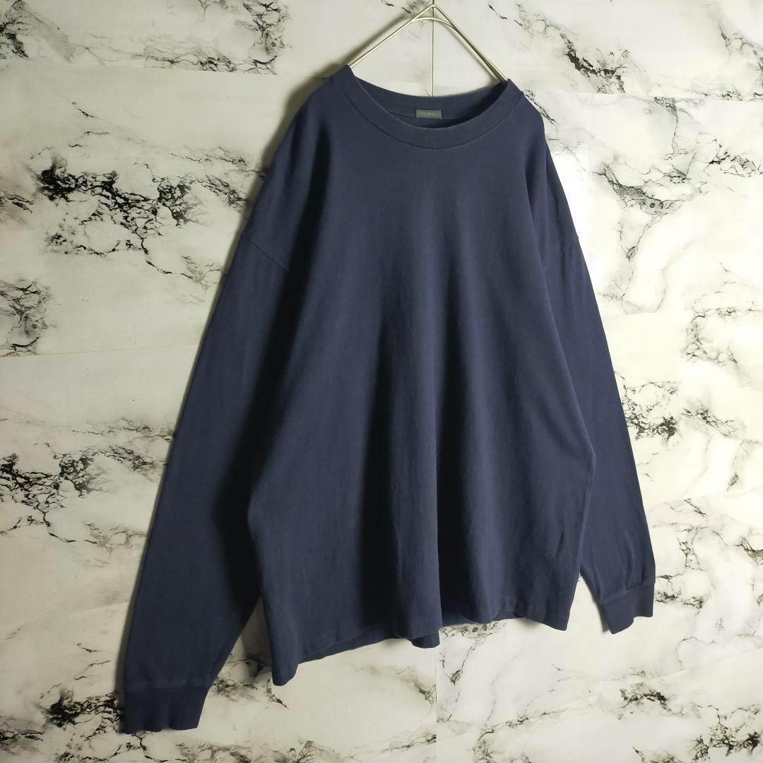 名作】COMOLI コモリ 空紡天竺 長袖Tシャツ 3(L相当) ネイビー 紺 ロン