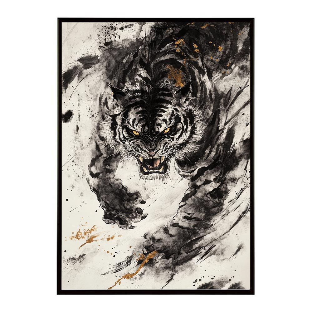 トラの絵 B1サイズ（約73x103cm）】【lh-poster-10461】トラ 虎 絵画 掛け軸風