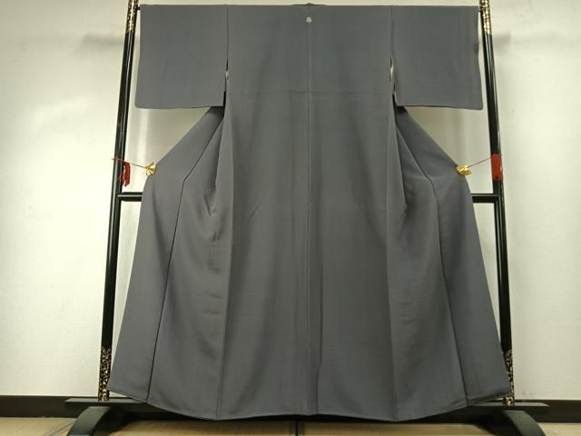 平和屋着物 上質な色無地 紫鼠色 正絹 fy