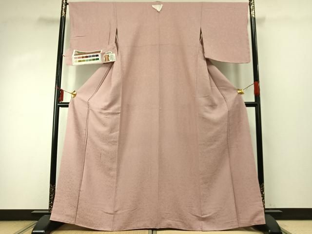 平和屋着物●上質な色無地 堅牢染 草花地紋 虹色 丹後ちりめん 反端付き 正絹 ♥ fy