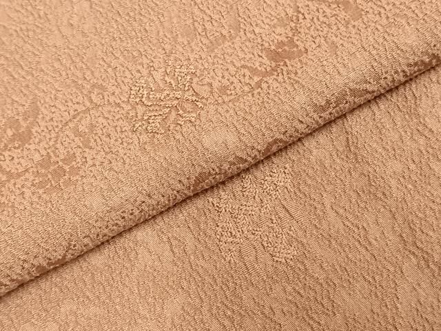  平和屋着物 上質な色無地 花唐草地紋 ときがら茶色 正絹 fy 色無地 着物