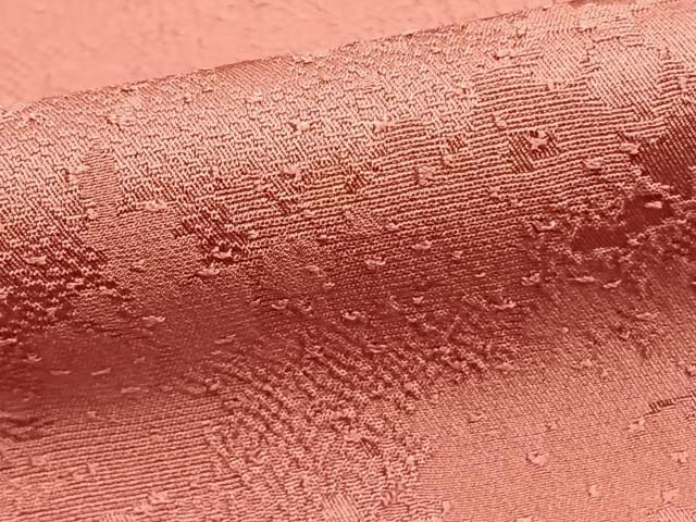  平和屋着物 上質な色無地 霞地紋 退紅色 正絹 fy 色無地 着物