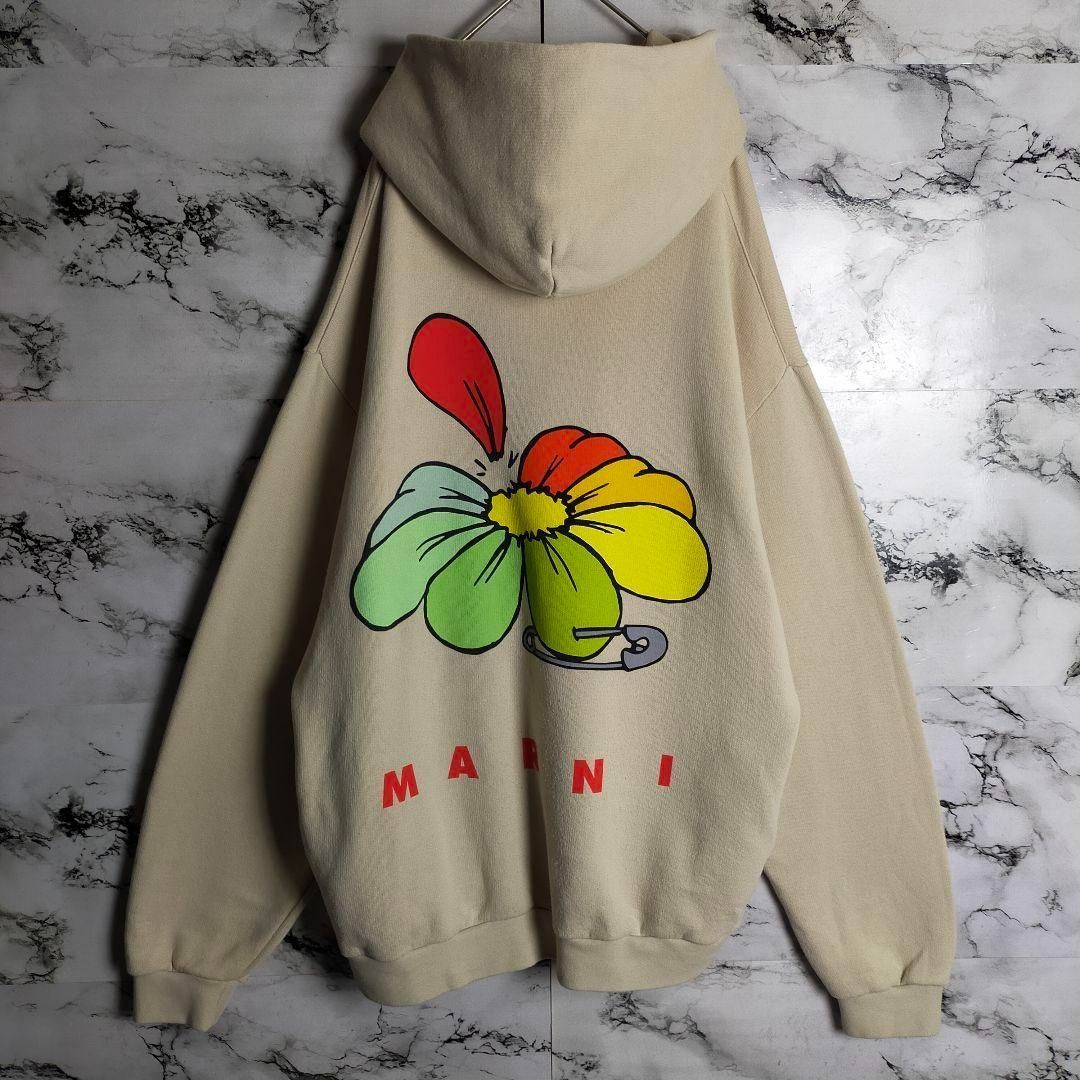 希少】MARNI マルニ パーカー 50(XL相当) ベージュ 花柄 フラワー 