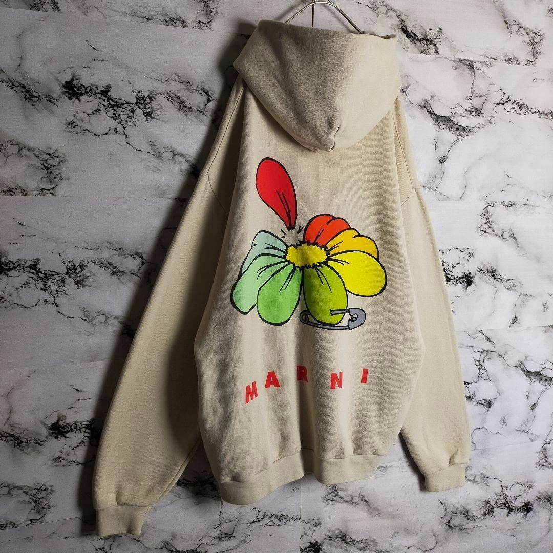 希少】MARNI マルニ パーカー 50(XL相当) ベージュ 花柄 フラワー