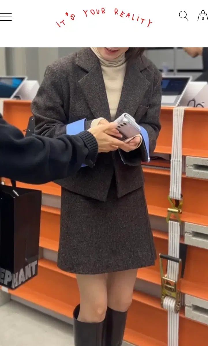 イッツユアリー 율스마마 Marlow Skirt Brown 0 Size