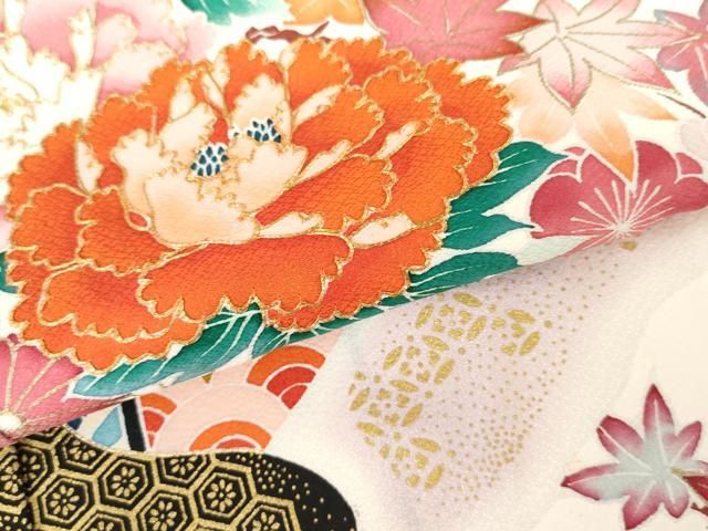 平和屋着物○豪華振袖 駒刺繍 花車吉祥文 暈し染め 上代81万 金彩 仮絵