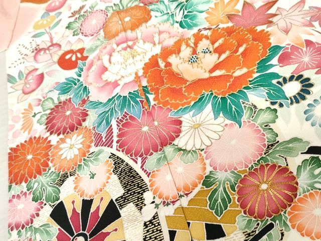 平和屋着物○豪華振袖 駒刺繍 花車吉祥文 暈し染め 上代81万 金彩 仮絵