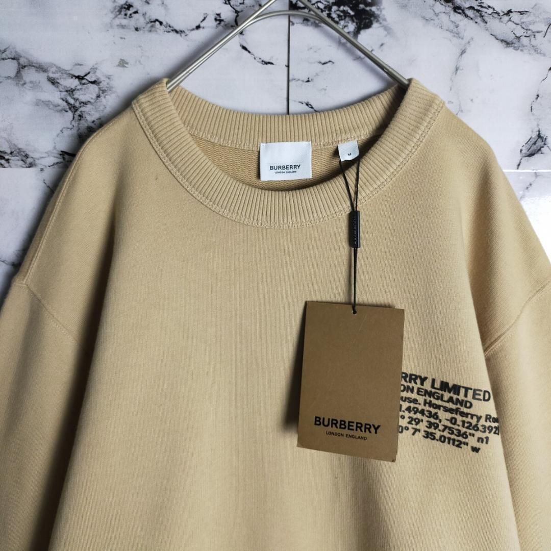 タグ付・未使用級】BURBERRY スウェット M ベージュ 刺繍ロゴ ワン