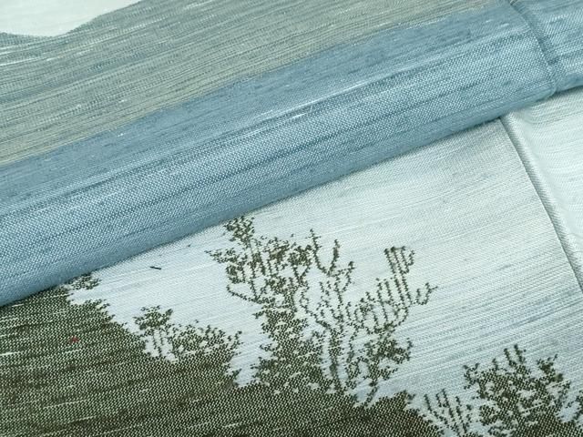 平和屋着物○紅花紬 米沢 新田秀次 訪問着 紬地 遠山風景文 正絹 逸品