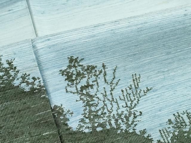 平和屋着物○紅花紬 米沢 新田秀次 訪問着 紬地 遠山風景文 正絹 逸品