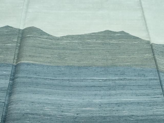 平和屋着物○紅花紬 米沢 新田秀次 訪問着 紬地 遠山風景文 正絹 逸品