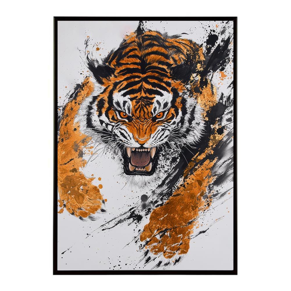 A2サイズ（約42x59cm）】【lh-poster-10519】トラ 虎 絵画 掛け軸風