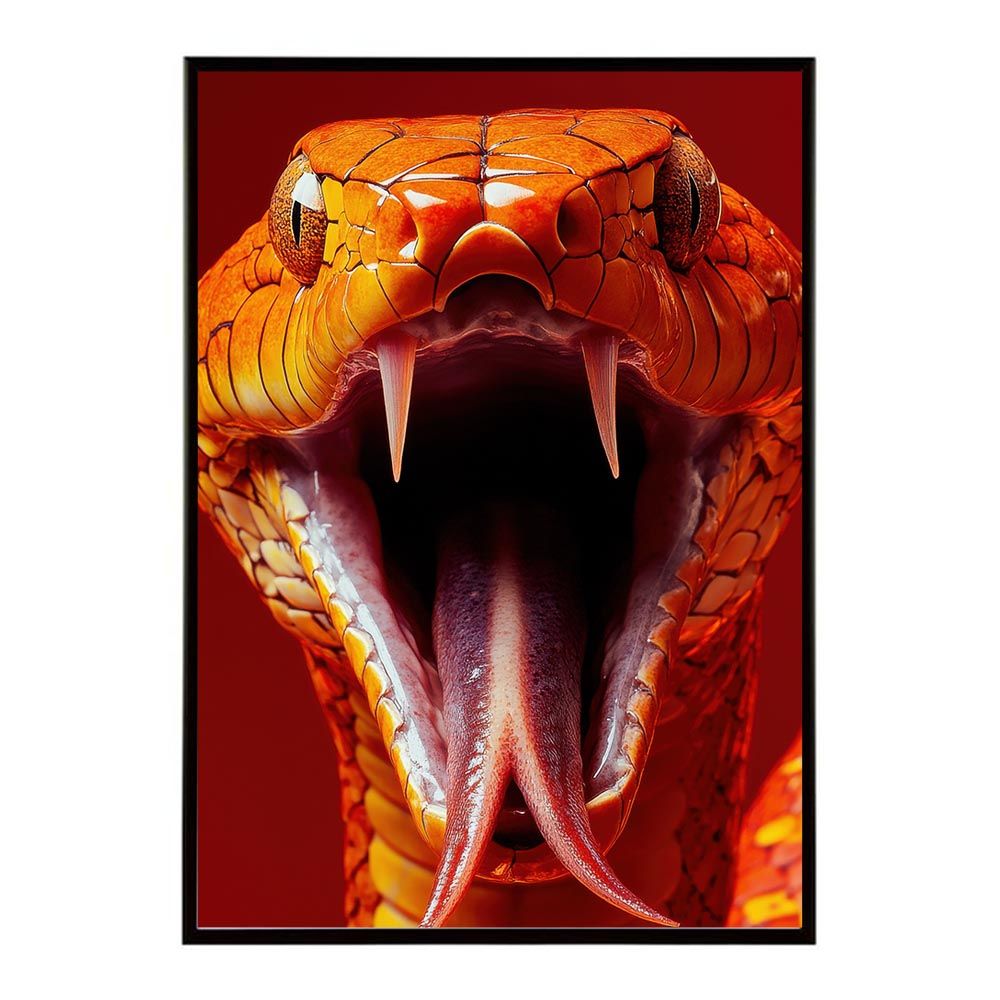 【A2サイズ（約42x59cm）】【lh-poster-10534】ファントムスピーシーズシリーズ ヘビ 蛇 毒蛇 コブラ ペット 爬虫類 干支 2025 縁起物 金運 ポスター フレーム付き 用紙と インテリア