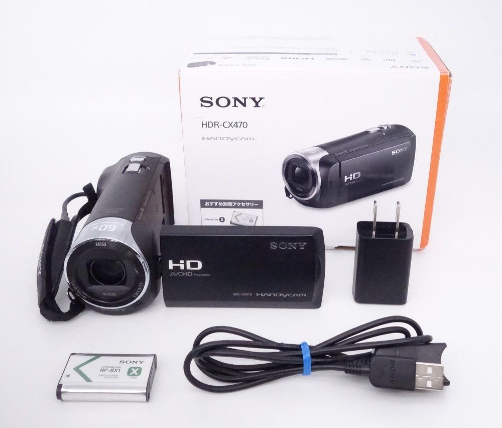 美品】ソニー SONY ビデオカメラ Handycam HDR-CX470 ブラック 内蔵